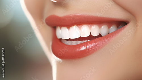 Close-up Beautiful happiness smile woman mouth