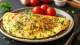 Omelette on a plate, AI generated Image