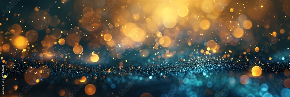 Abstract luxury gold and blue bokeh lights. Holiday concept Abstract luxury gold and blue bokeh lights. Holiday concept