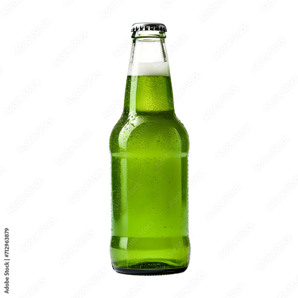 A refreshing green beer isolated on a transparant background A refreshing green beer isolated on a transparant background