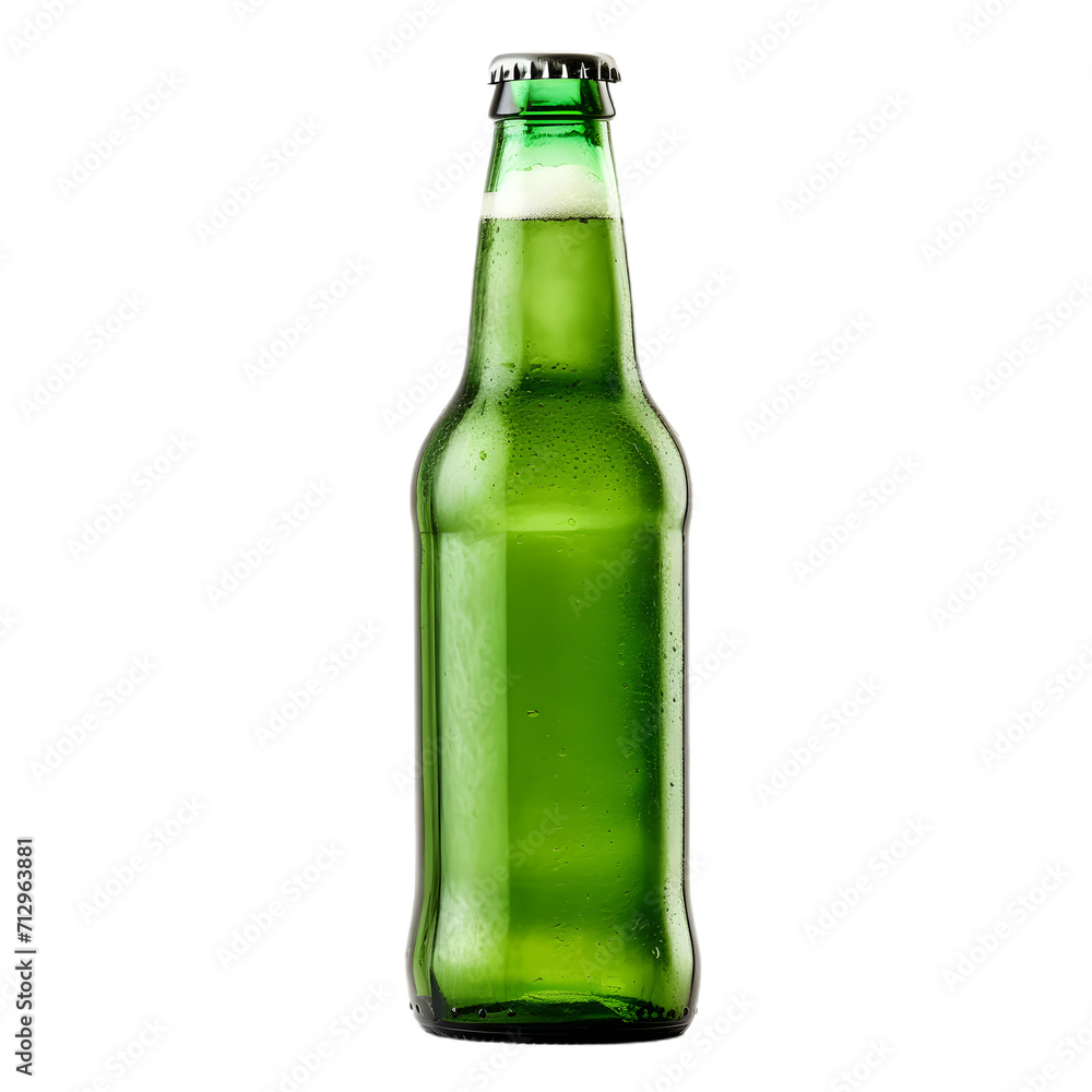 A refreshing green beer isolated on a transparant background A refreshing green beer isolated on a transparant background