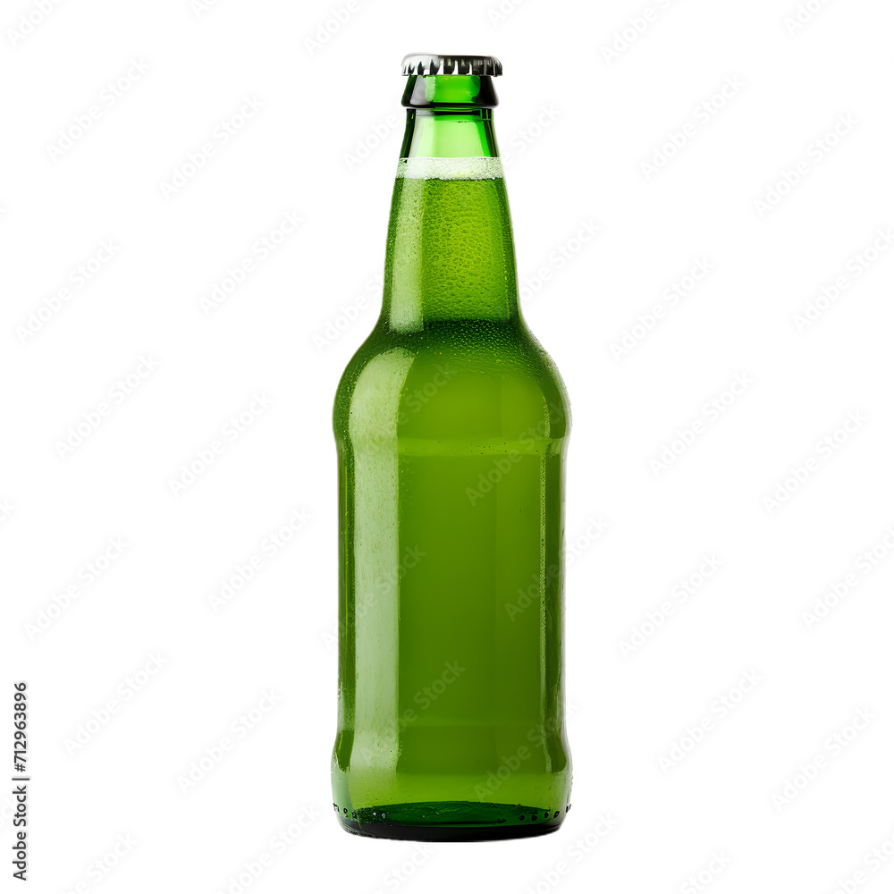 A refreshing green beer isolated on a transparant background A refreshing green beer isolated on a transparant background