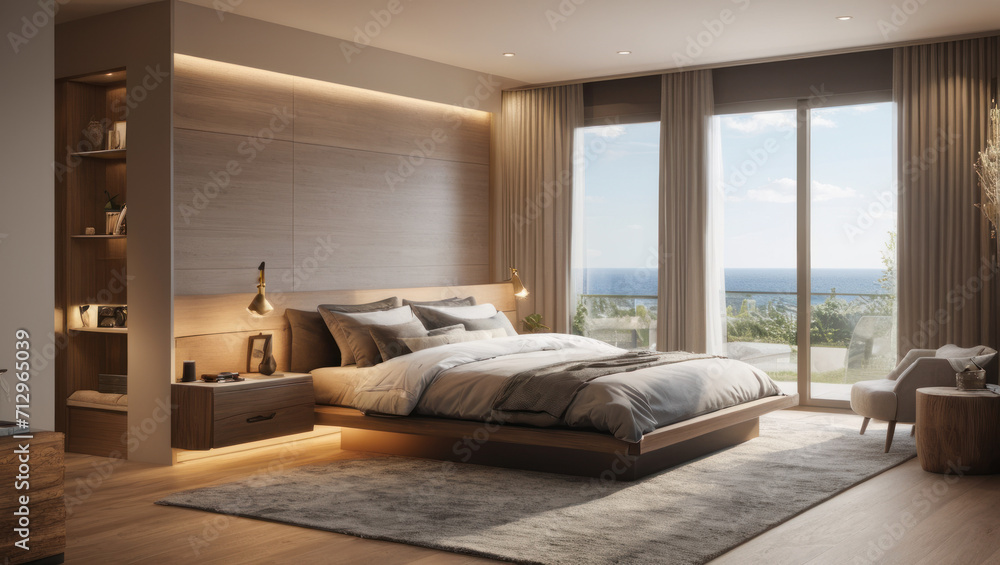 Fototapeta premium modern bedroom interior design. interion design inspiration