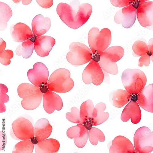 Pink and magenta floral watercolor on white background.