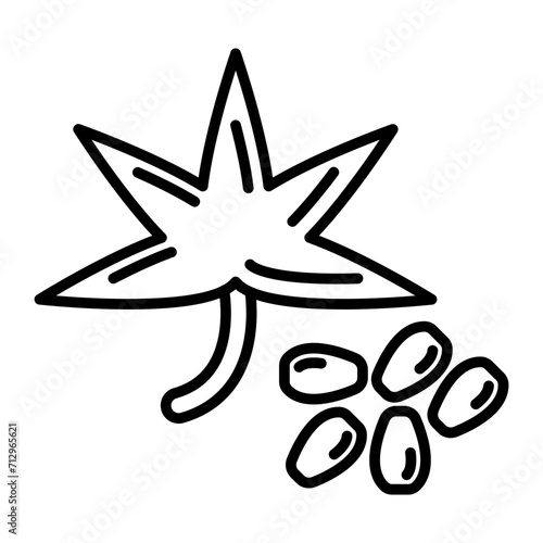   Hemp seeds line icon