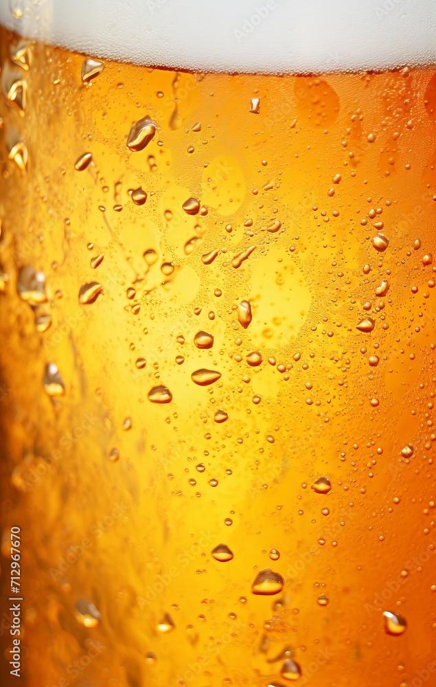 Close up glass of beer, in the style of light orange and yellow Close up glass of beer, in the style of light orange and yellow