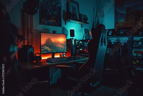 Gaming room dark theme