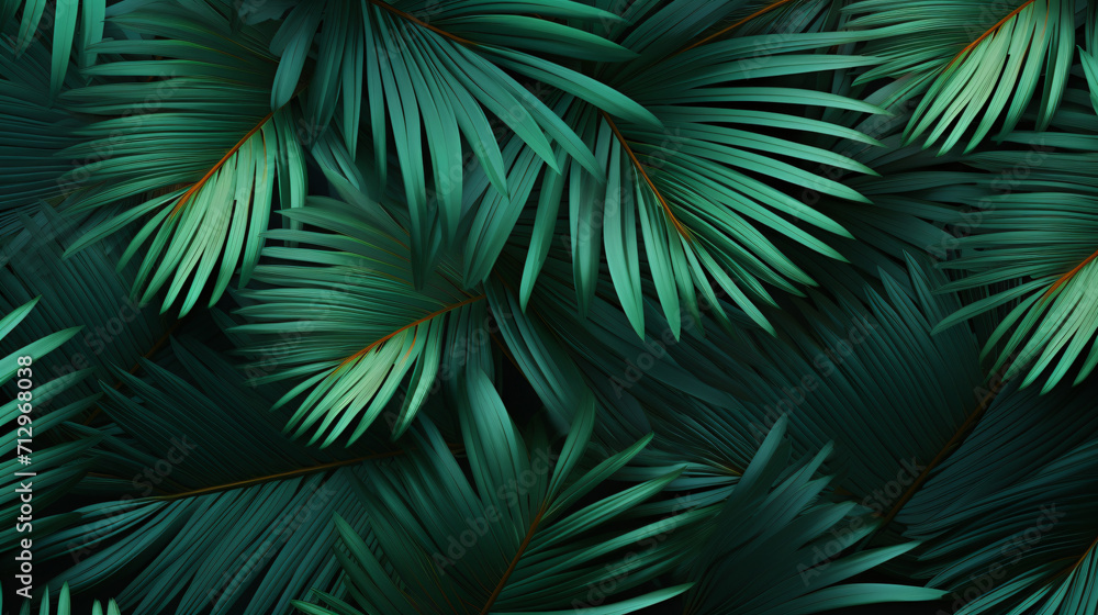 Tropical palm leaves background