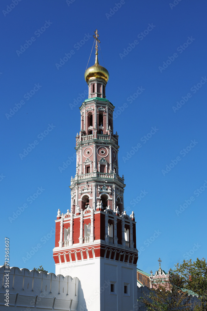 tower of the Novodevichy Convent and bell tower on the territory of the monastery