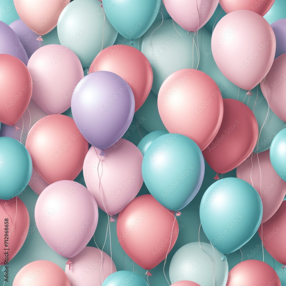 Set of round helium balloons in soft pastel colors, Festive decorative element in realistic 3d design. Decor for Valentine's day, wedding and birthday Set of round helium balloons in soft pastel colors, Festive decorative element in realistic 3d design. Decor for Valentine's day, wedding and birthday