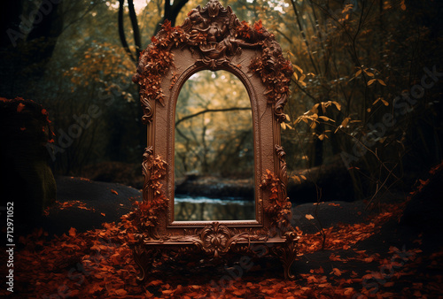 An old mirror in the woods