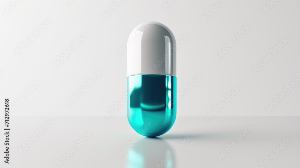 Close-up of a single capsule pill Close-up of a single capsule pill