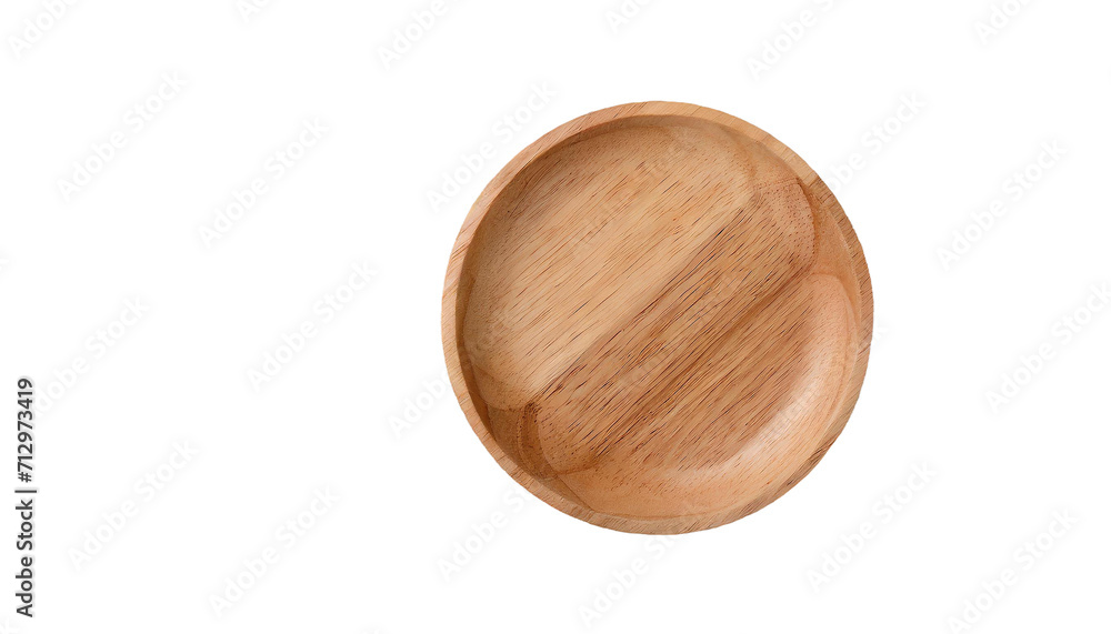Round wooden plate isolated on transparent background. Top view. Round wooden plate isolated on transparent background. Top view.