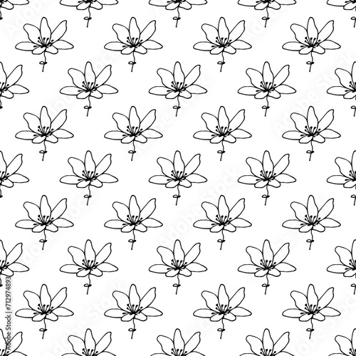 Summer seamless pattern with flowers doodle for decorative print, wrapping paper, greeting cards, wallpaper and fabric © Daria Shane