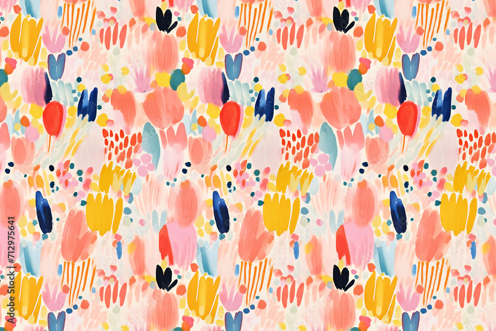 Cute and stylish background material drawn with paint, Generative AI - obrazy, fototapety, plakaty 