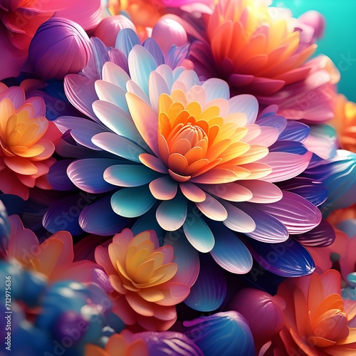 flower background 3d gradient color © Pirataya