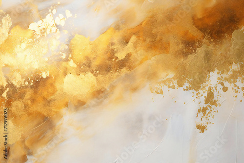 Japanese style luxury gold and white background material, Generative AI