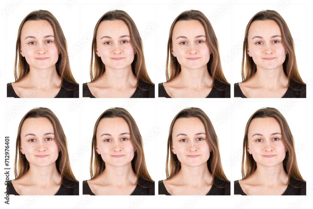 Biometric id passport photo of attractive woman natural look official picture Biometric id passport photo of attractive woman natural look official picture