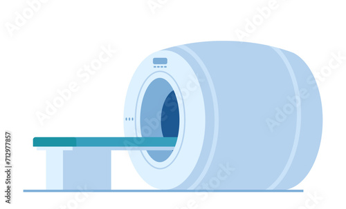 MRI, ultrasound scan or CT radiology diagnostics, medical machine. MRI scanner for magnetic resonance imaging, tomography or radiotherapy, clinic and hospital diagnostics device. Vector illustration. photo