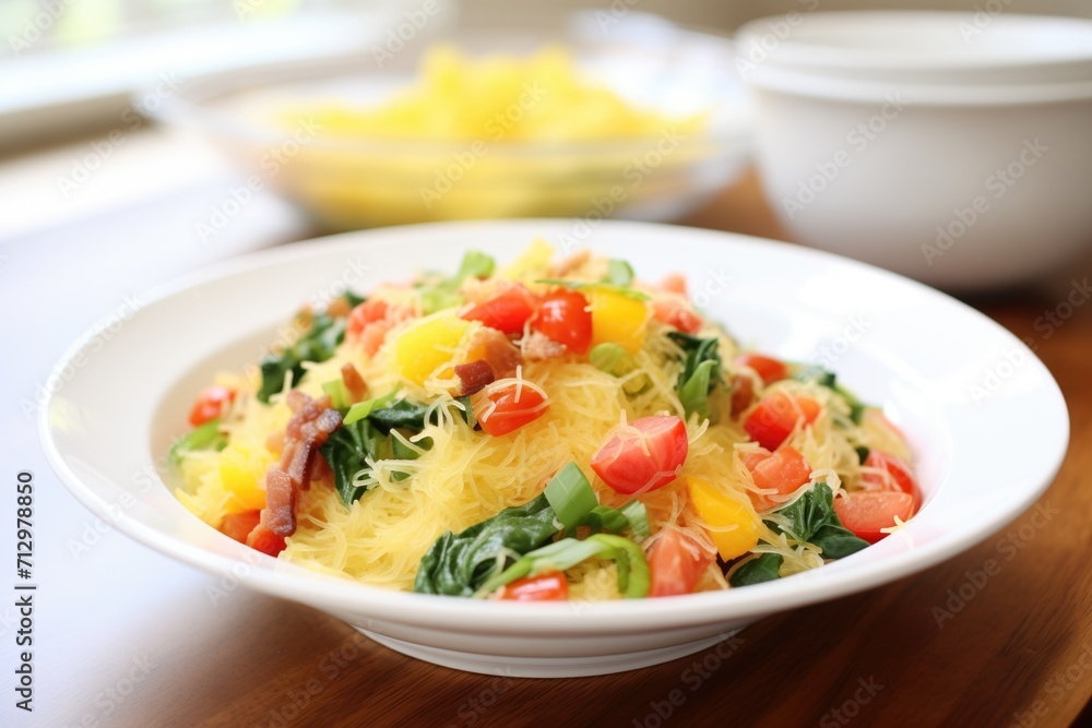 spaghetti squash salad with fresh veggies