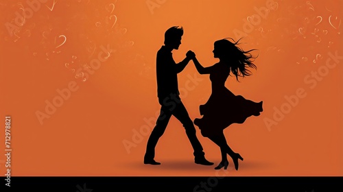 silhouette of a couple dancing