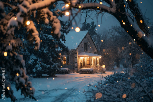 Winter envisioned as a gentle, comforting presence in the still, silent night.