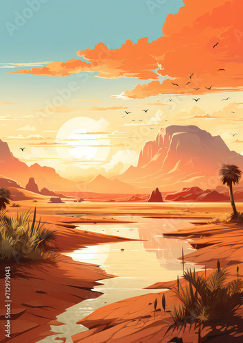 Wilderness Horizon: Majestic Sunset over the Desert Mountains