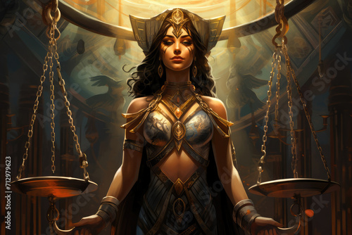 
Illustration of Ma'at, goddess of truth and justice photo