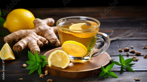 Immunity boosting drink with ginger lemon