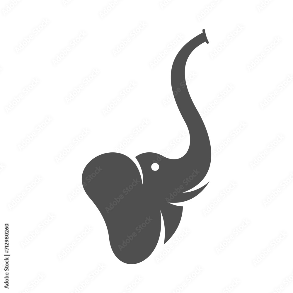 Obraz premium Elephant Head Vector Logo Design Template