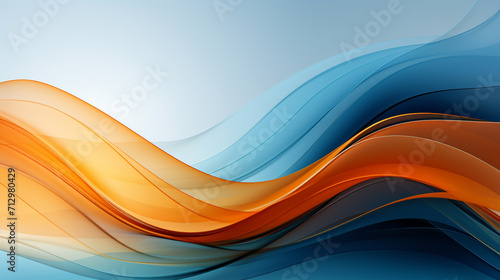 Blue-orange background with waves