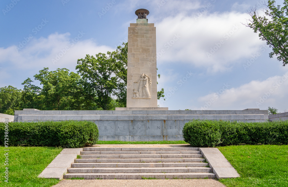 Monument at Gettysburg National Military Park, American Civil War Battlefield, in Gettysburg, Pennsylvania