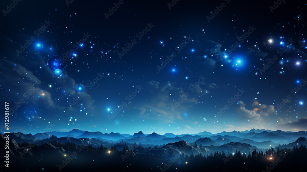 The starry sky in the valley