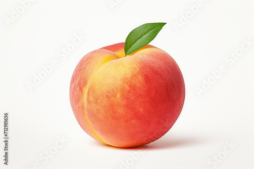  Illustration of a single peach fruit in a bold, solid peach fuzz tone against a white backdrop