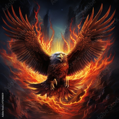 Flying eagle fire gills image Generative AI