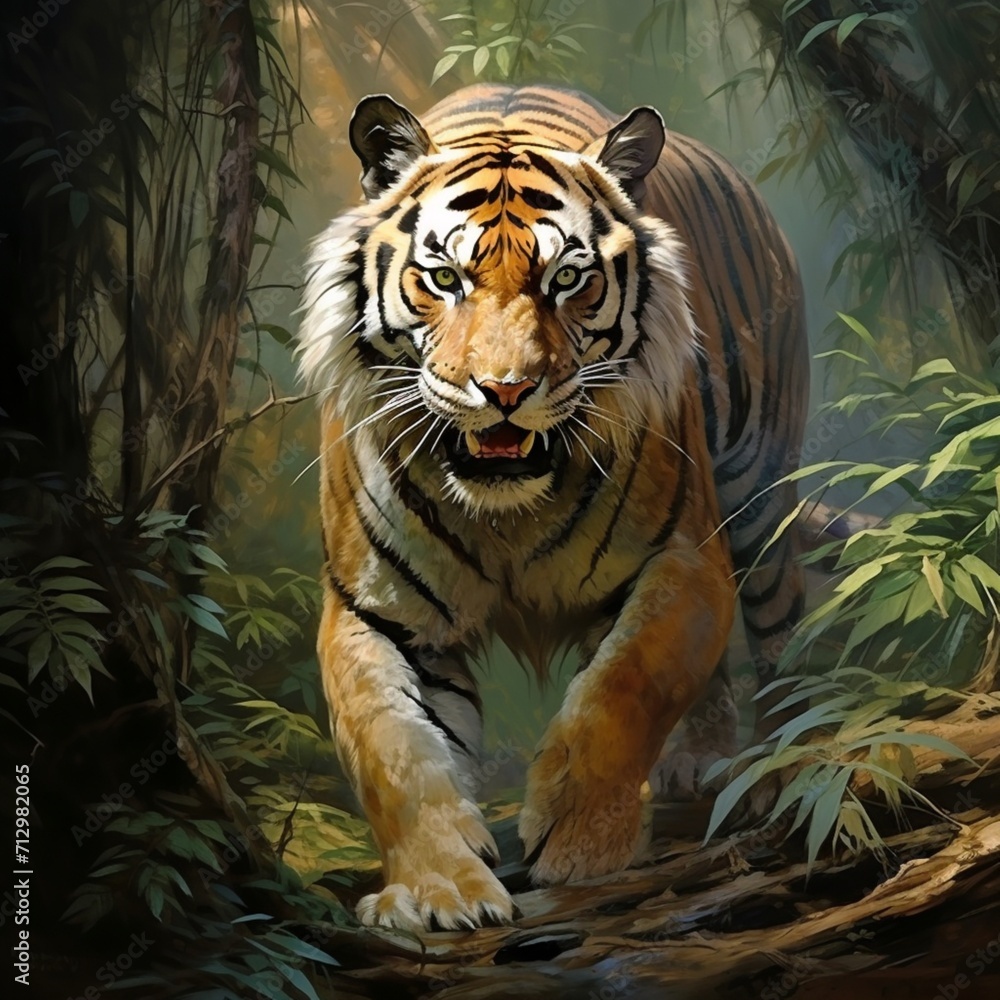 Forest king bengal tiger images Generative AI Forest king bengal tiger images Generative AI
