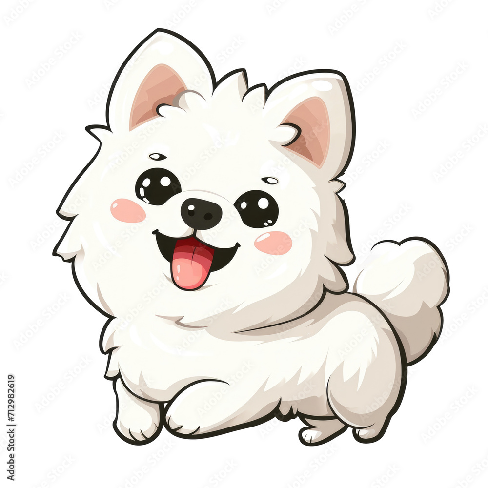 Fototapeta premium Cute dog, Sticker, Playful, on transparent background, png 