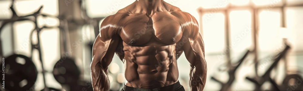 Fototapeta premium Bodybuilder. Banner 