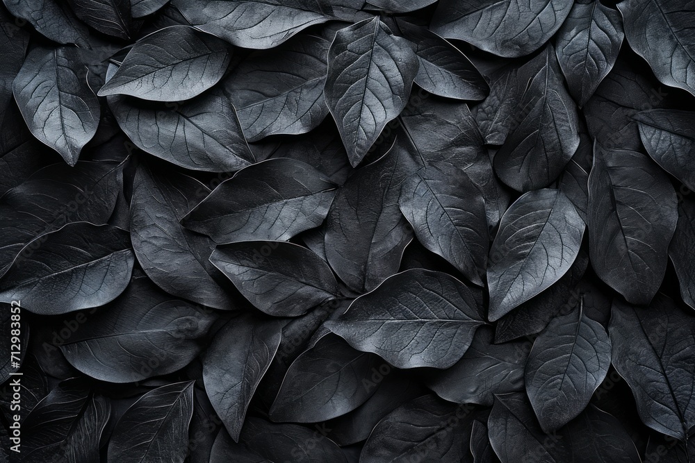 Abstract black leaves forming a textured pattern. Abstract black leaves forming a textured pattern.