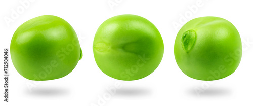 Peas isolated. Three peas on a transparent background.