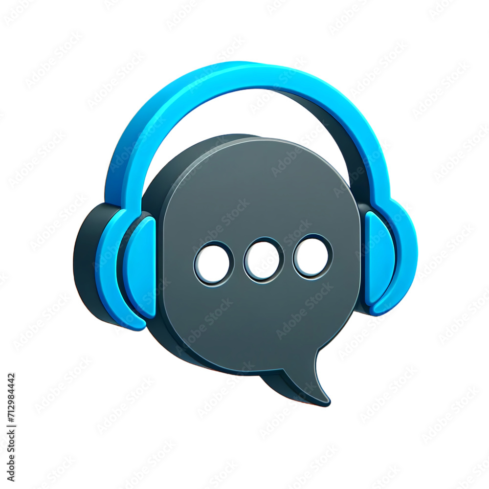 3D customer service icon headphones 3D customer service icon headphones