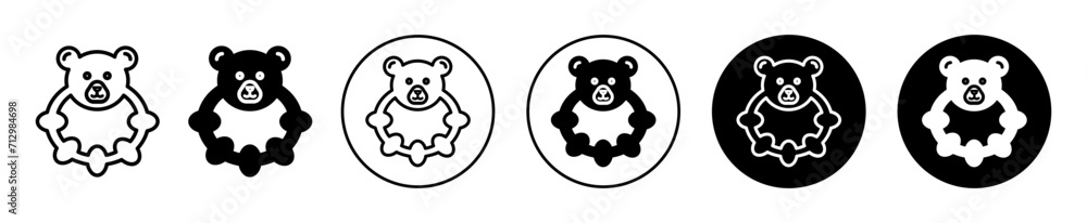 Baby teether vector icon set collection. Baby teether Outline flat Icon. Baby teether vector icon set collection. Baby teether Outline flat Icon.