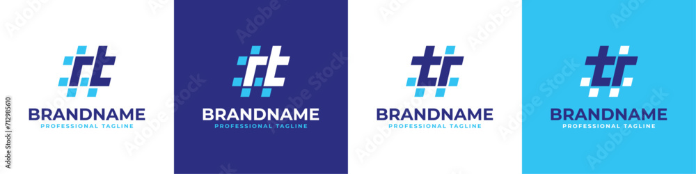 Letter RT and TR Hashtag Logo set, suitable for any business with TR or RT initials.