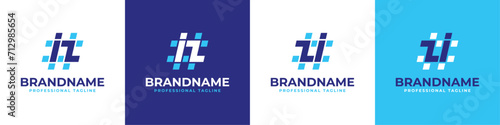 Letter IZ and ZI Hashtag Logo set, suitable for any business with IZ or ZI initials.