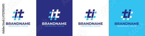 Letter IT and TI Hashtag Logo set, suitable for any business with IT or TI initials.
