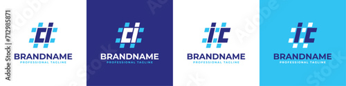 Letter CI and IC Hashtag Logo set, suitable for any business with IC or CI initials.