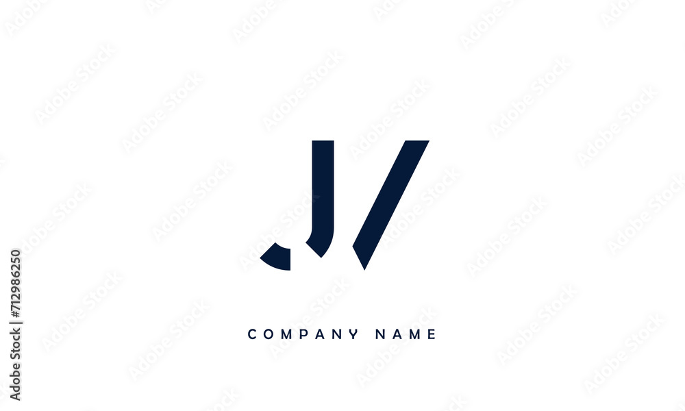 JV, VJ, J, V Abstract Letters Logo Monogram JV, VJ, J, V Abstract Letters Logo Monogram
