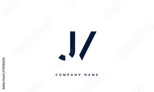 JV, VJ, J, V Abstract Letters Logo Monogram