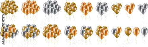 Color variation set of metallic-colored balloons