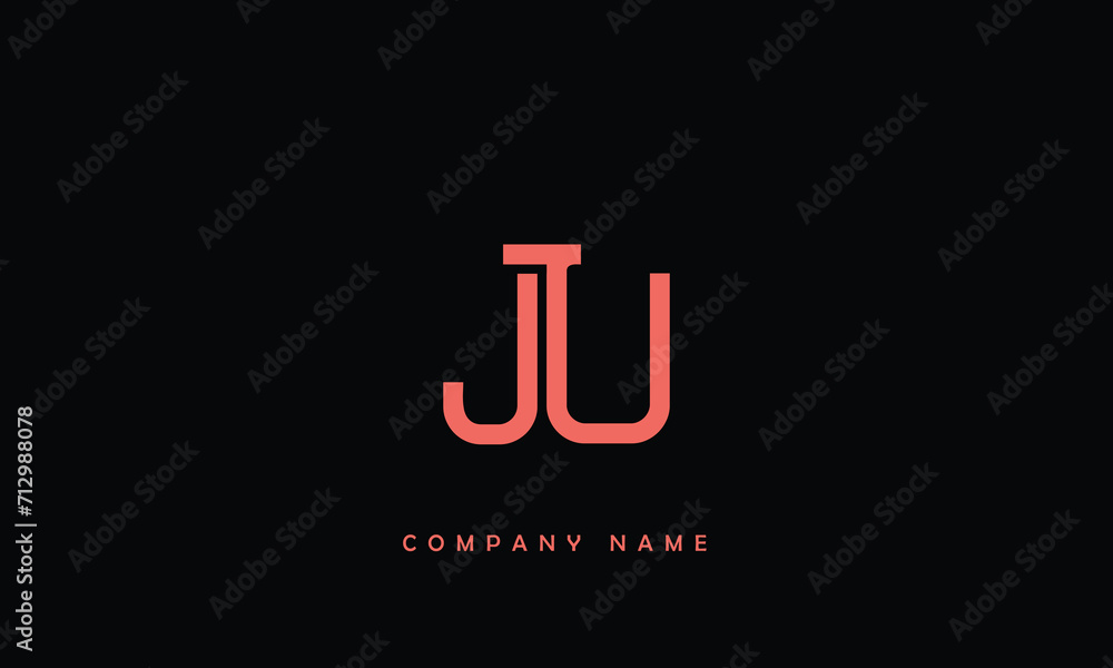 JU, UJ, J, U Abstract Letters Logo Monogram JU, UJ, J, U Abstract Letters Logo Monogram